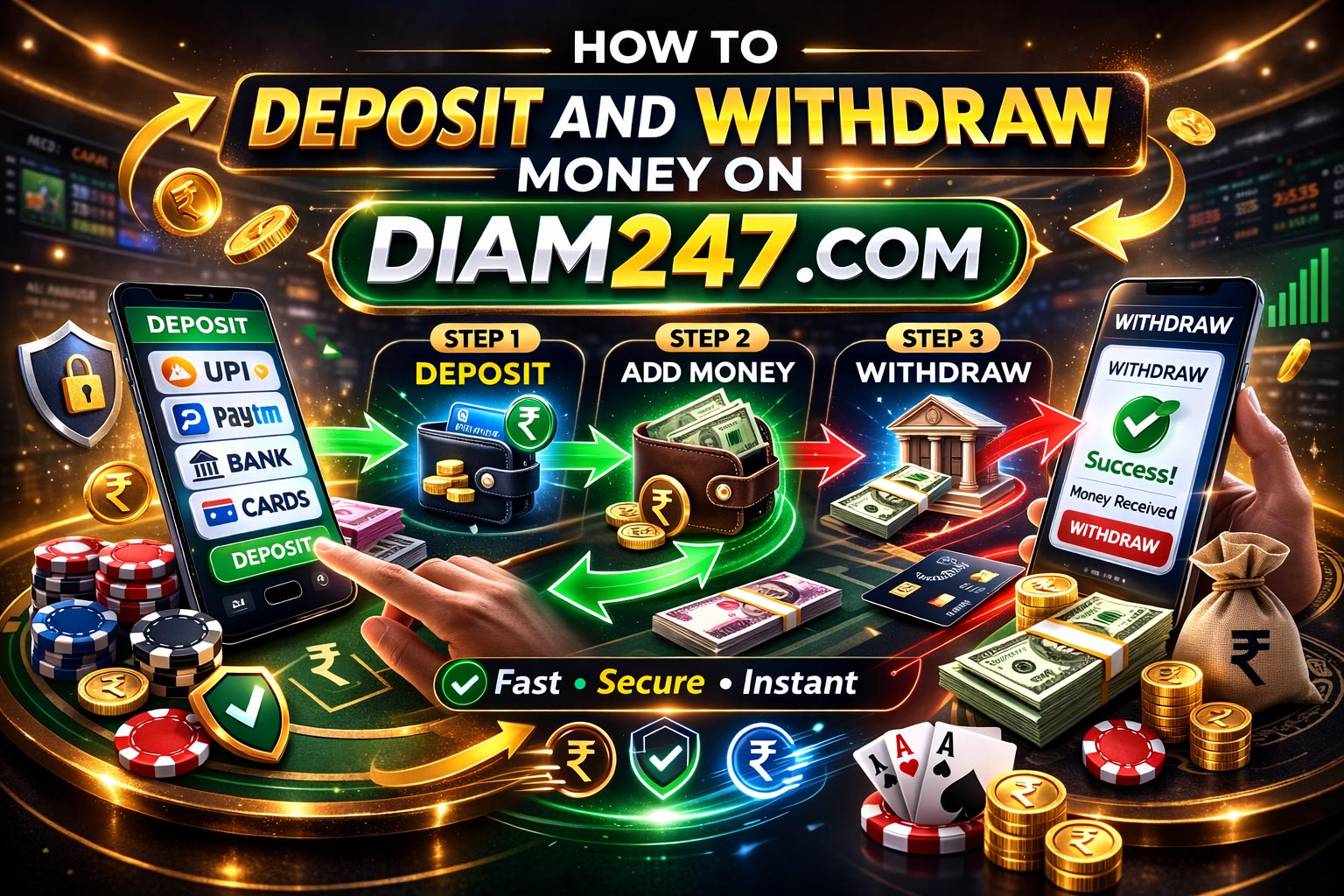 You are currently viewing How to Deposit and Withdraw Money on diam247 com